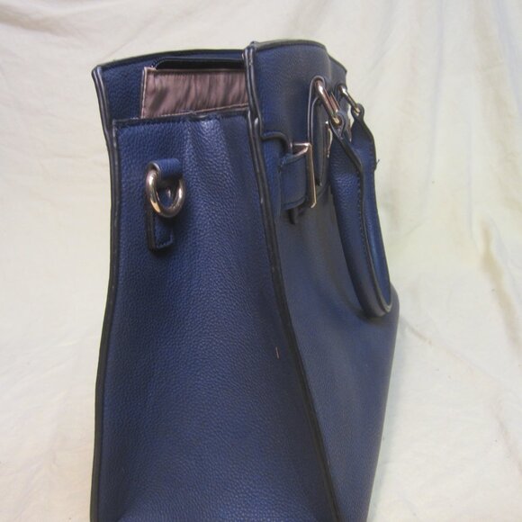 VTG DASEIN TOTE BLUE, GOLD TONE ACCENTS, PADLOCK CHARM - Picture 3 of 8